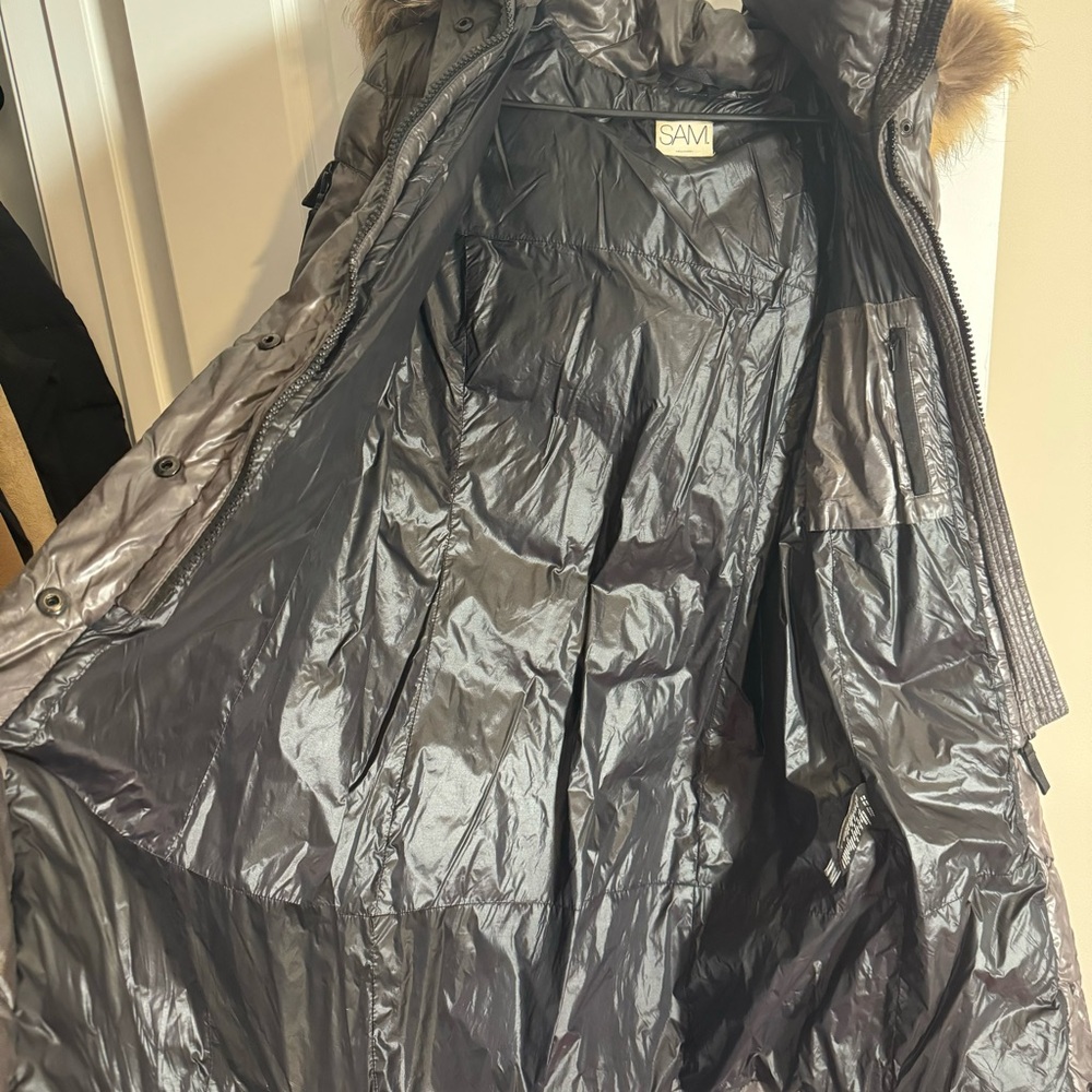 SAM. Goose Down & Raccoon Eskimo Winter Longline Puffer Jacket- Fair condition - Picture 12 of 16